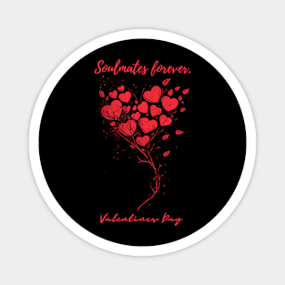 Soulmates forever. A Valentines Day Celebration Quote With Heart-Shaped Baloon Magnet